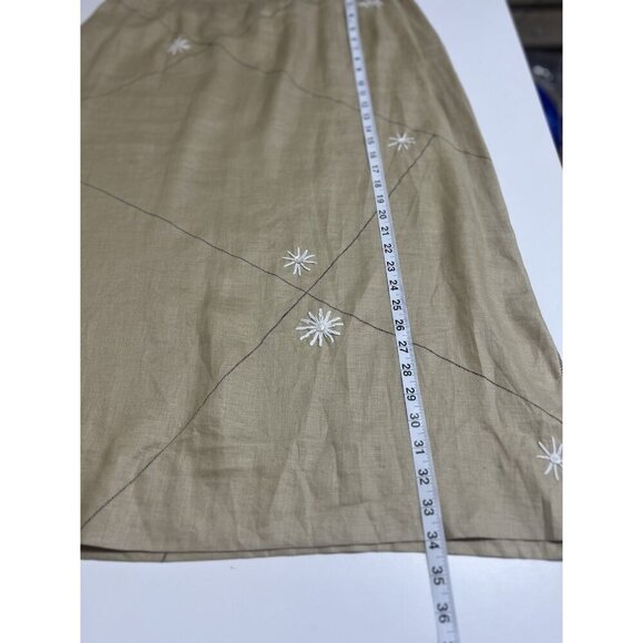 Annie Alexander Linen Skirt Jacket Top Khaki 22W Plus Cottagecore Vintage Retro - Picture 5 of 16